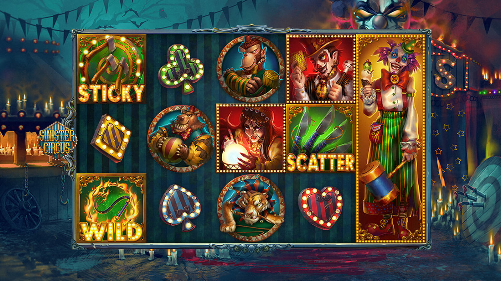 Sinister Circus slot art