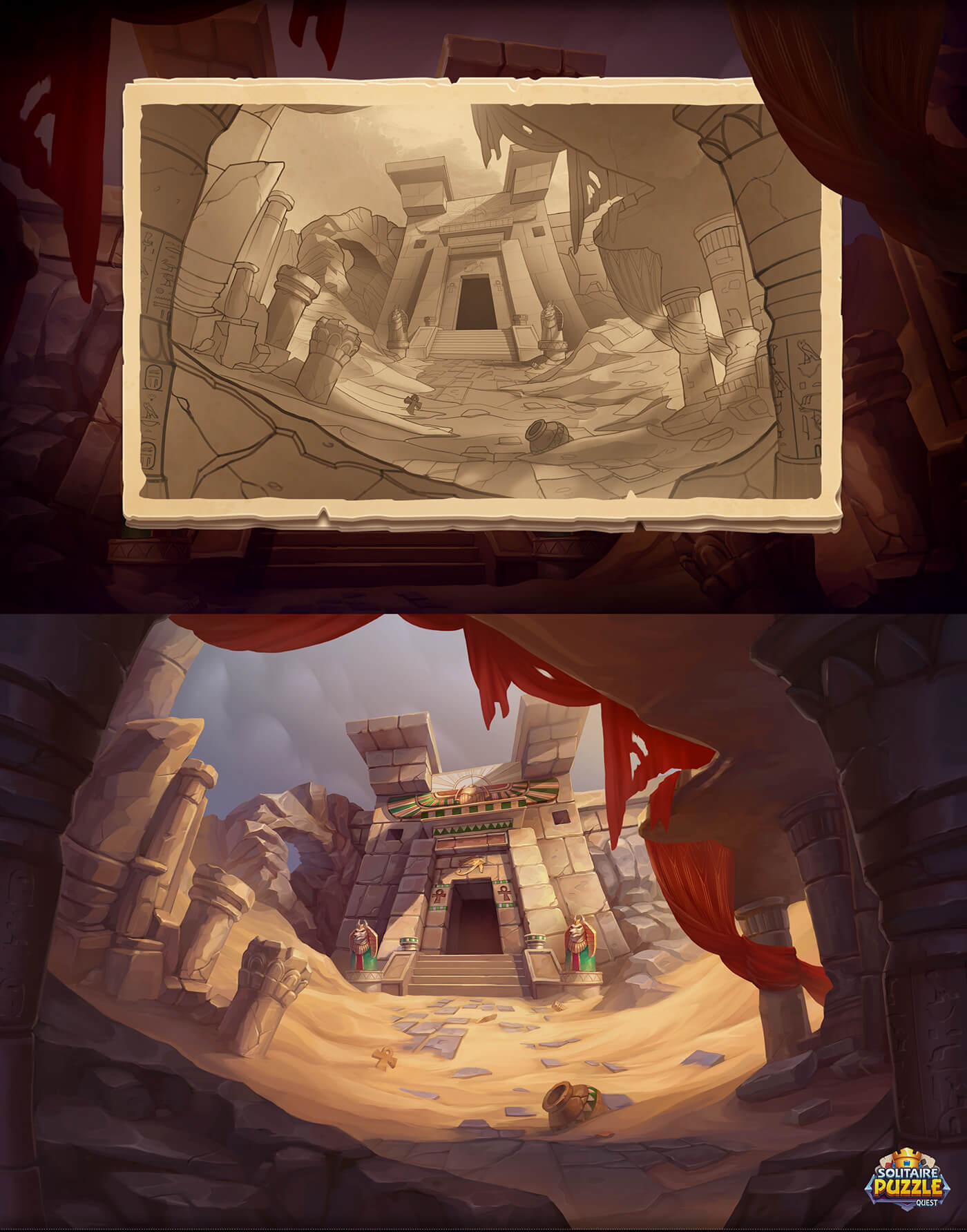 Solitaire Puzzle background concept art