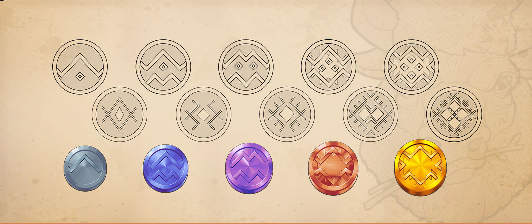 Bison Battle symbols art