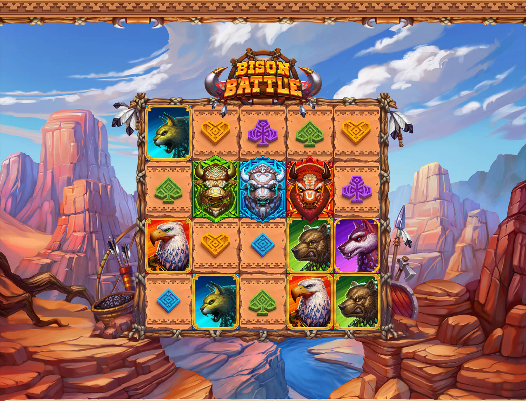 Bison Battle slot machine art