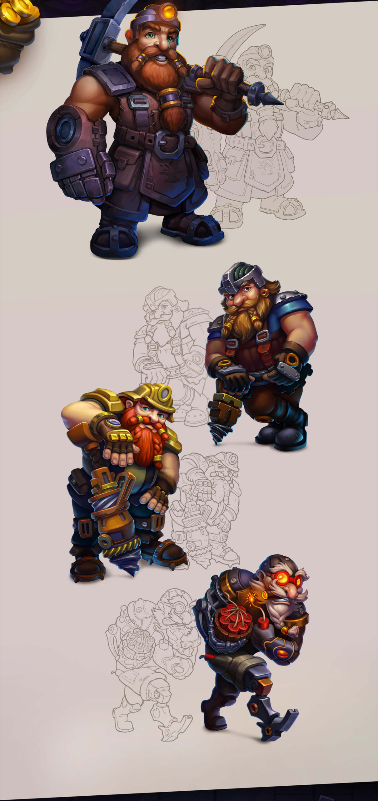 Dwarven Gems slot character design