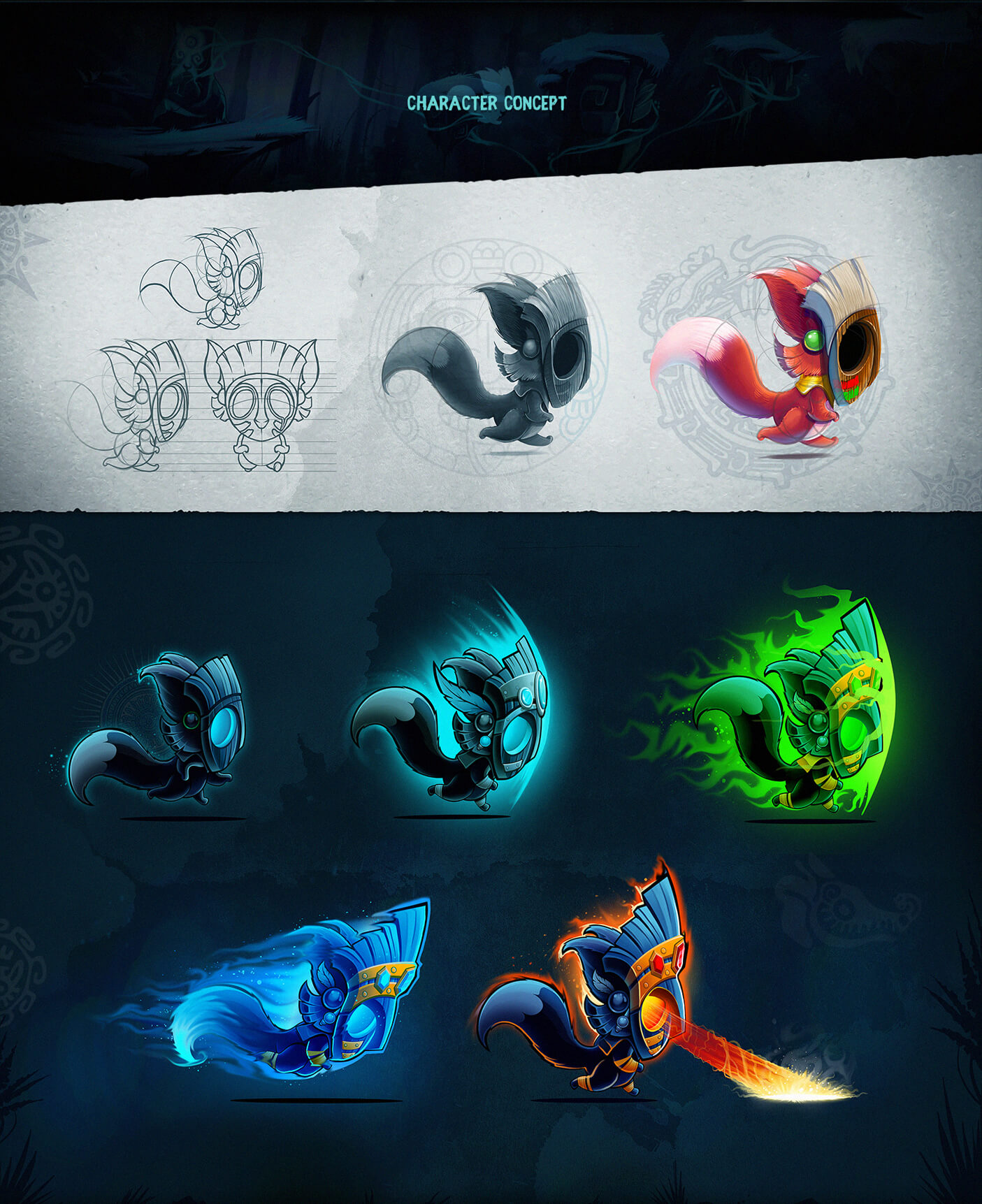 Raccoo The Lunar Guardian game character concept art