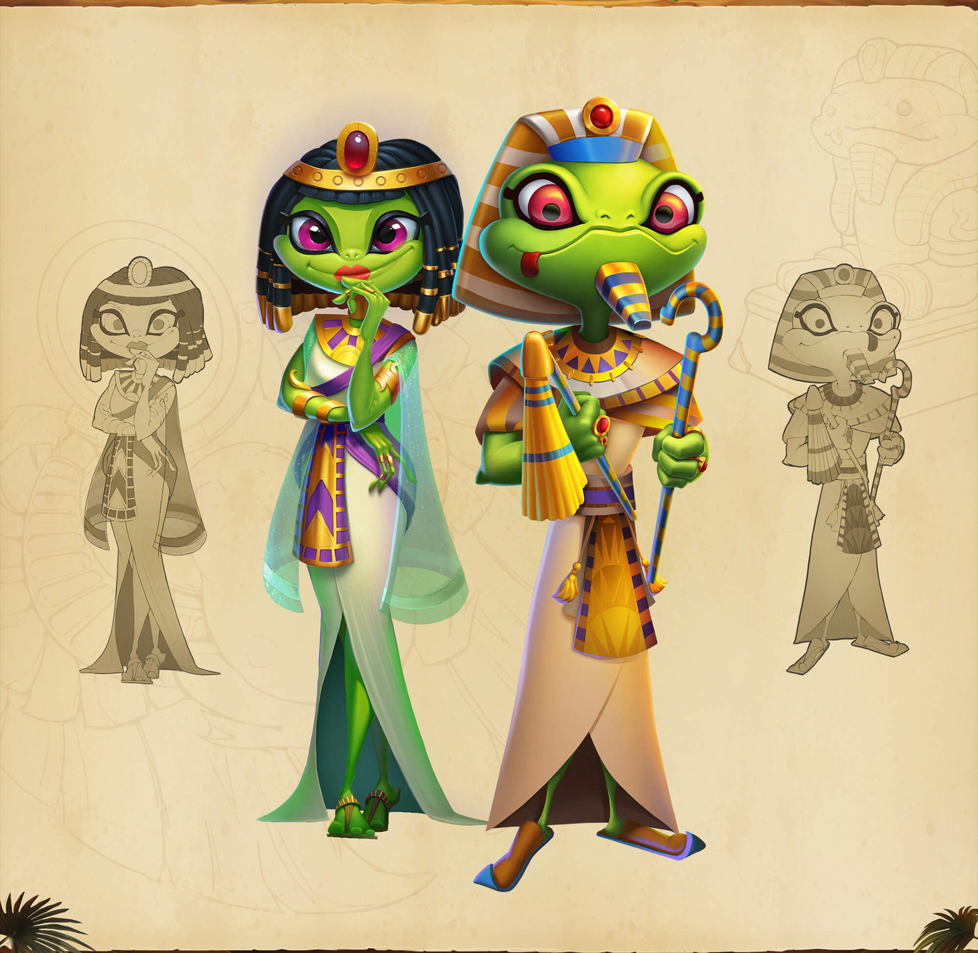 Mummy Frog slot character design