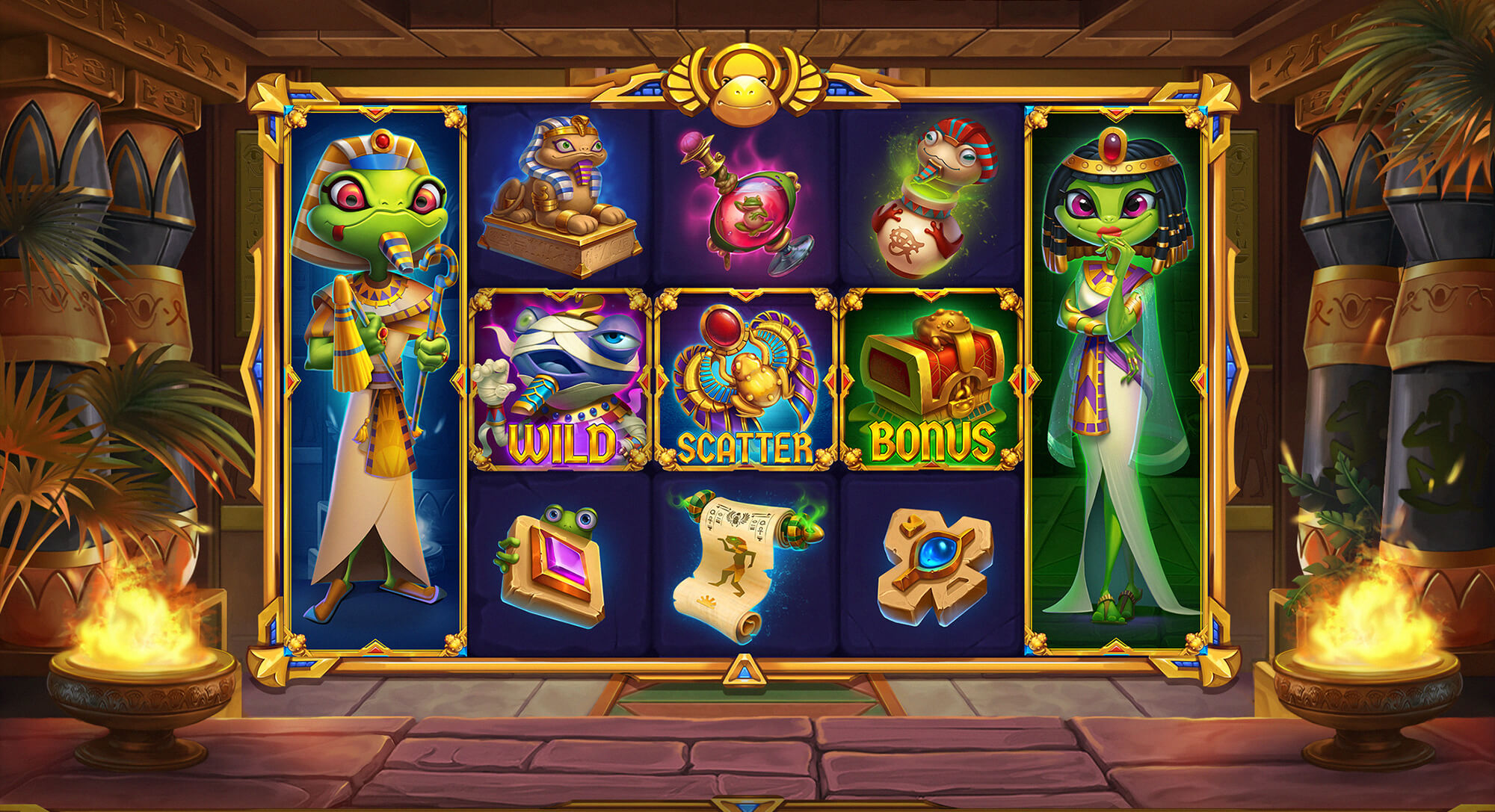 Mummy Frog slot machine art