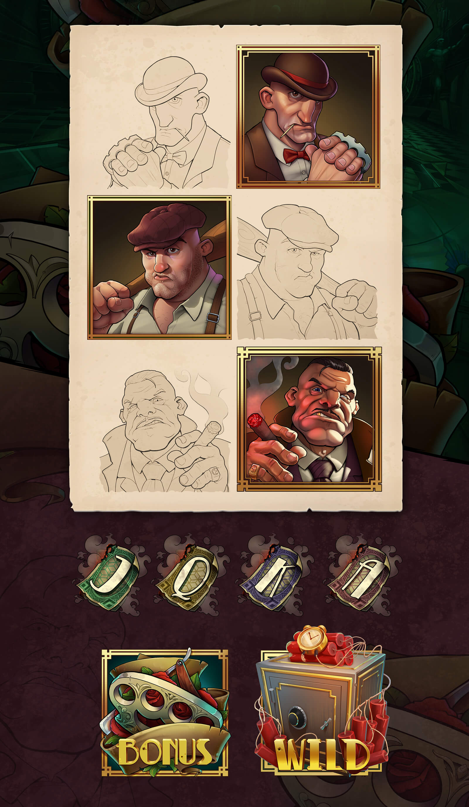 Path of Gangster slot machine concept art